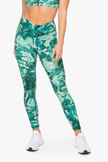 LEGGING CROSSED - GREEN MARBLE