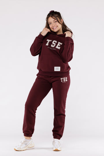 HOODIE LOOSE VARSITY - RAISIN