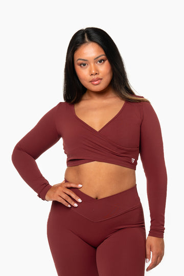 WRAP TOP - RED VELVET