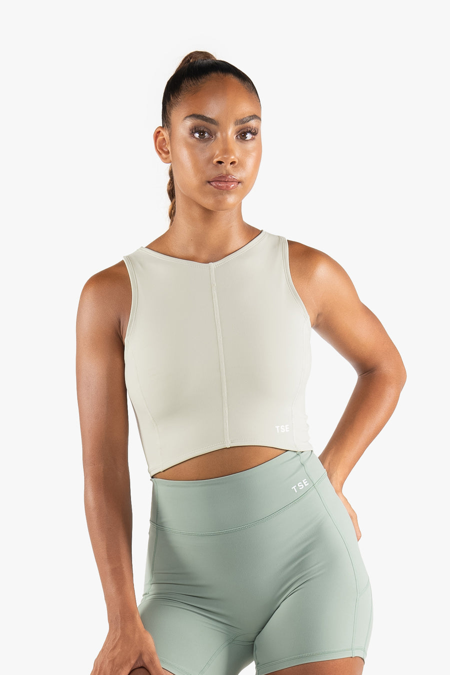 DÉBARDEUR POWER CROP SMOOTH-FIT - SEASHELL