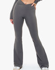 PANTALON CROSSED FLARE SOFTLUXE  - MOON GREY