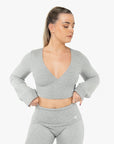 LOUNGE WRAP TOP - MARL