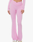 PANTALON CROSSED FLARE SOFTLUXE - ROSE GLOW