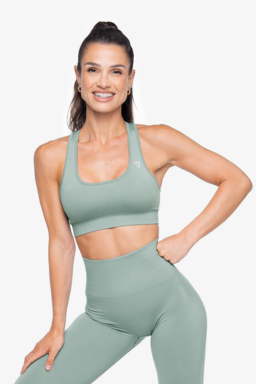 BRASSIÈRE CROSSED BACK SEAMLESS - LAGOON