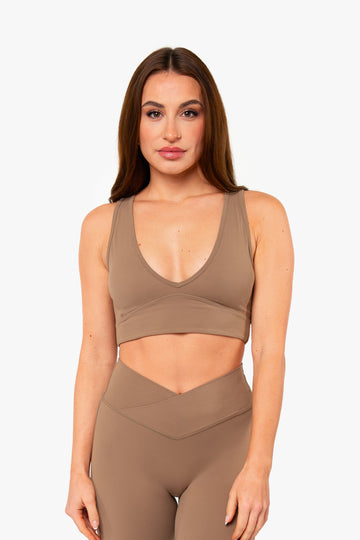 BRASSIÈRE CROSSED BACK SOFTLUXE - CAFE LATTE