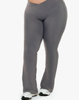 PANTALON CROSSED FLARE SOFTLUXE  - MOON GREY