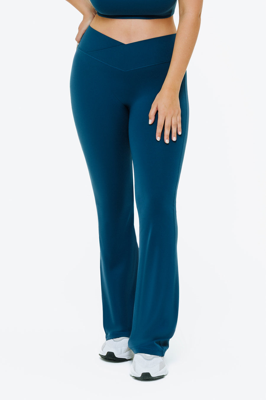 PANTALON CROSSED FLARE SOFTLUXE - DEEP SEA
