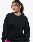 SWEATSHIRT LOOSE MINIMAL "OCTOBER PINK" - BLACK