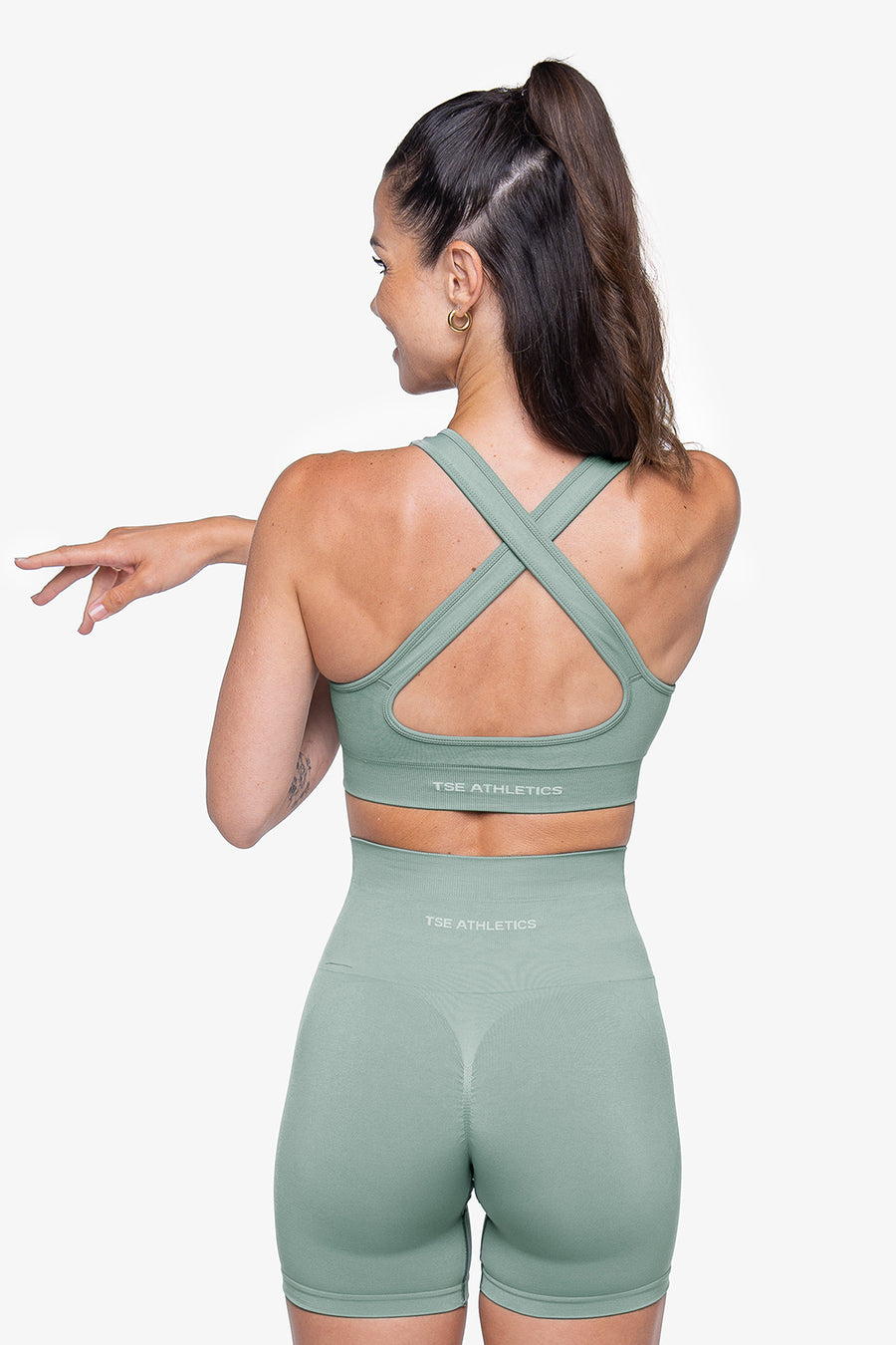 BRASSIÈRE CROSSED BACK SEAMLESS - LAGOON