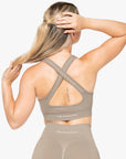 BRASSIERE CROSSED BACK SEAMLESS - WALNUT