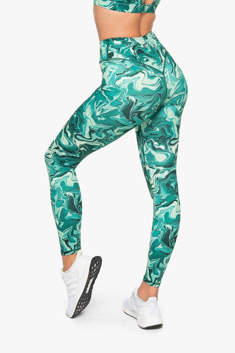 LEGGING CROSSED - GREEN MARBLE