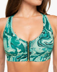 BRASSIERE ZIP TECH - GREEN MARBLE