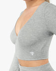 TOP WRAP CROP MANCHES LONGUES COMFYCLOUD - MARL