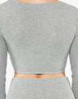 TOP WRAP CROP MANCHES LONGUES COMFYCLOUD - MARL