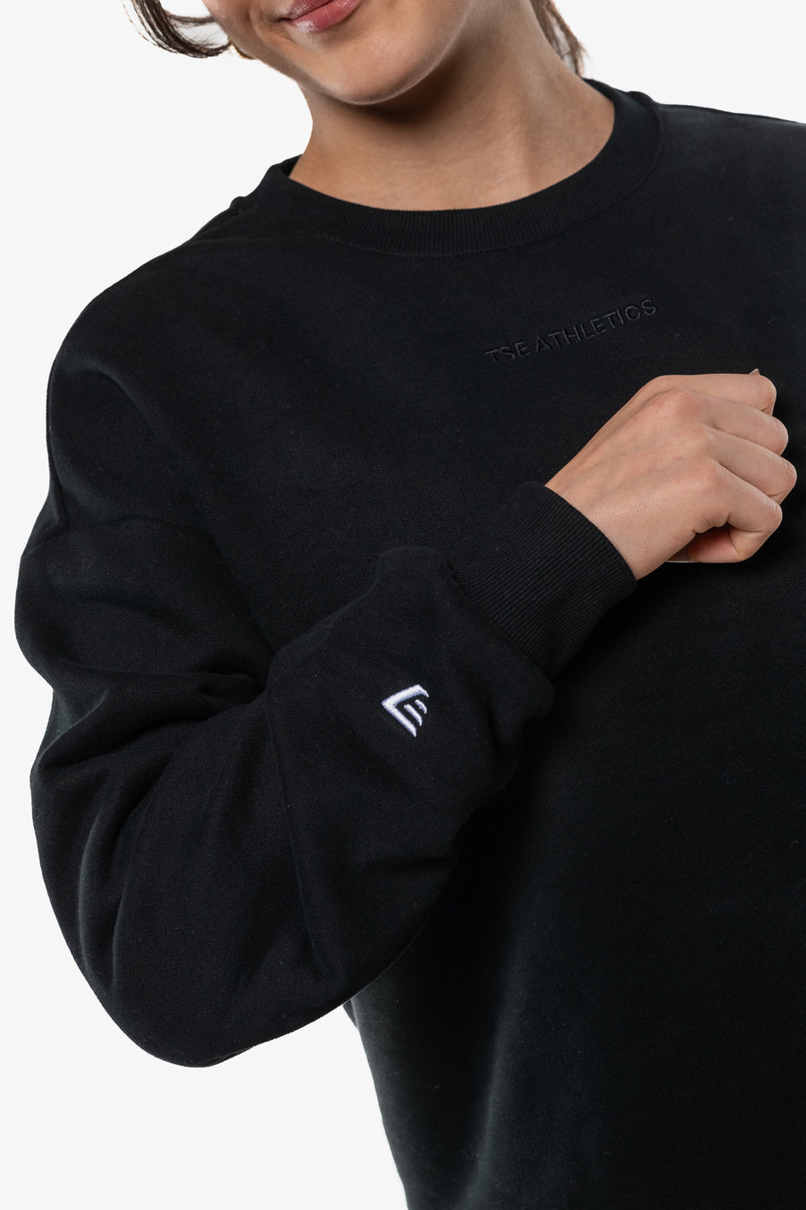 SWEATSHIRT LOOSE MINIMAL "OCTOBER PINK" - BLACK