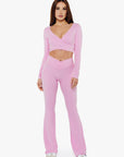 PANTALON CROSSED FLARE SOFTLUXE - ROSE GLOW