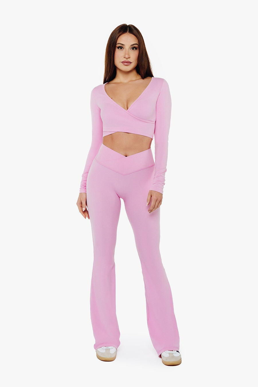 PANTALON CROSSED FLARE SOFTLUXE - ROSE GLOW