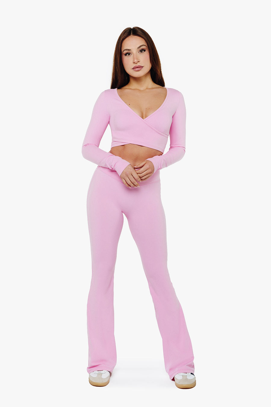 TOP WRAP CROP MANCHES LONGUES SOFTLUXE - ROSE GLOW