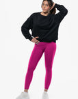 SWEATSHIRT LOOSE MINIMAL "OCTOBER PINK" - BLACK