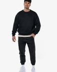 SWEATSHIRT LOOSE MINIMAL "OCTOBER PINK" - BLACK