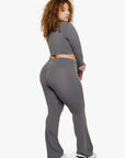 PANTALON CROSSED FLARE SOFTLUXE  - MOON GREY