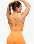 BRASSIERE CROSSED BACK SEAMLESS - APRICOT