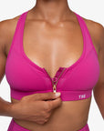 BRASSIERE ZIP TECH - RASPBERRY