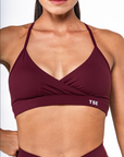 BRASSIERE CROSSED ADJUSTABLE - RAISIN