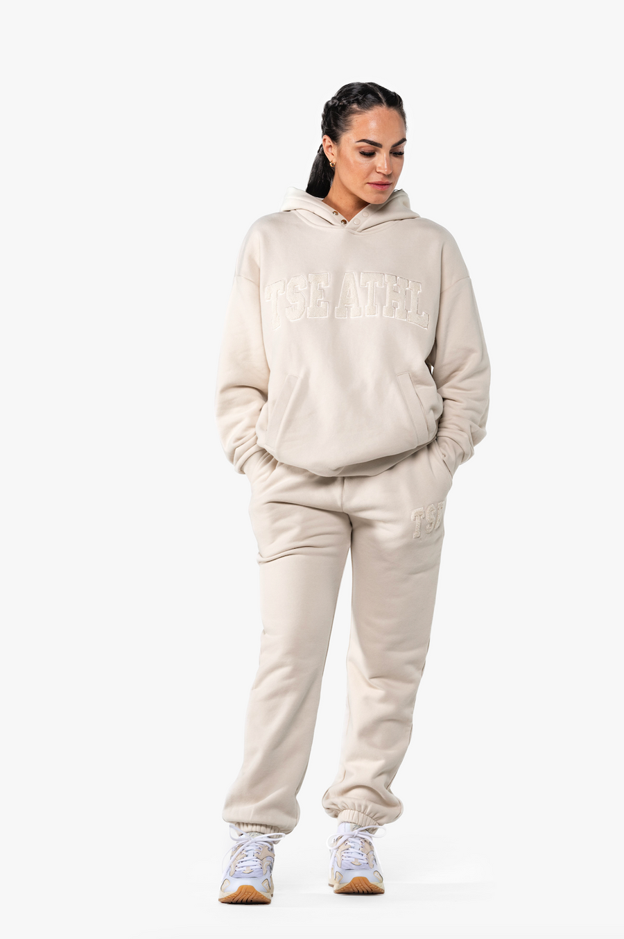 HOODIE LOOSE TSE ATHL - SAND