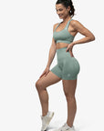 SHORT SCULPT HIGH RISE SEAMLESS - LAGOON