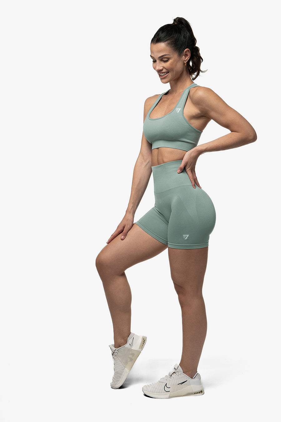 SHORT SCULPT HIGH RISE SEAMLESS - LAGOON