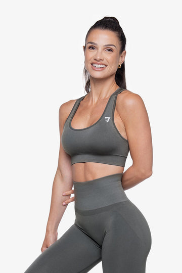 BRASSIÈRE CROSSED BACK SEAMLESS - GREY