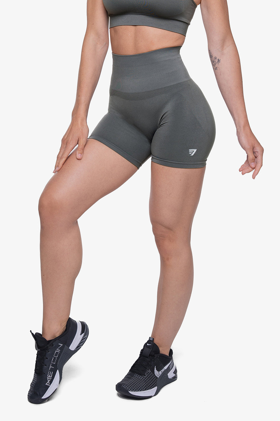 SHORT SCULPT HIGH RISE SEAMLESS - GREY