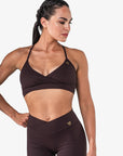 BRASSIERE CROSSED ADJUSTABLE - CHOCOLATE