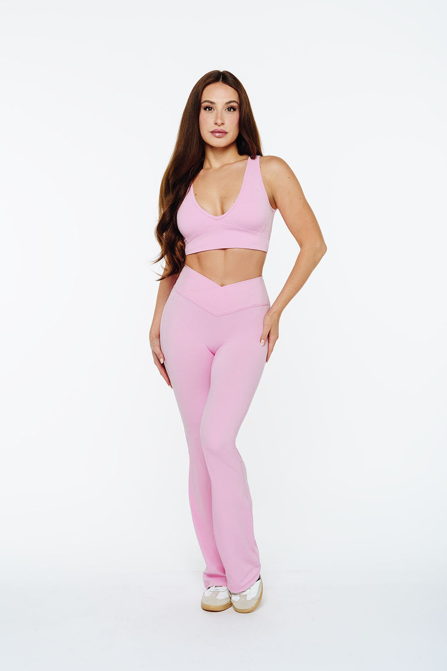 PANTALON CROSSED FLARE SOFTLUXE - ROSE GLOW