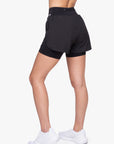 SHORT 2 IN 1 CROSSED - BLACK