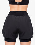 SHORT 2 IN 1 CROSSED - BLACK