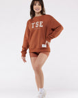 SWEATSHIRT LOOSE VARSITY - CARAMEL