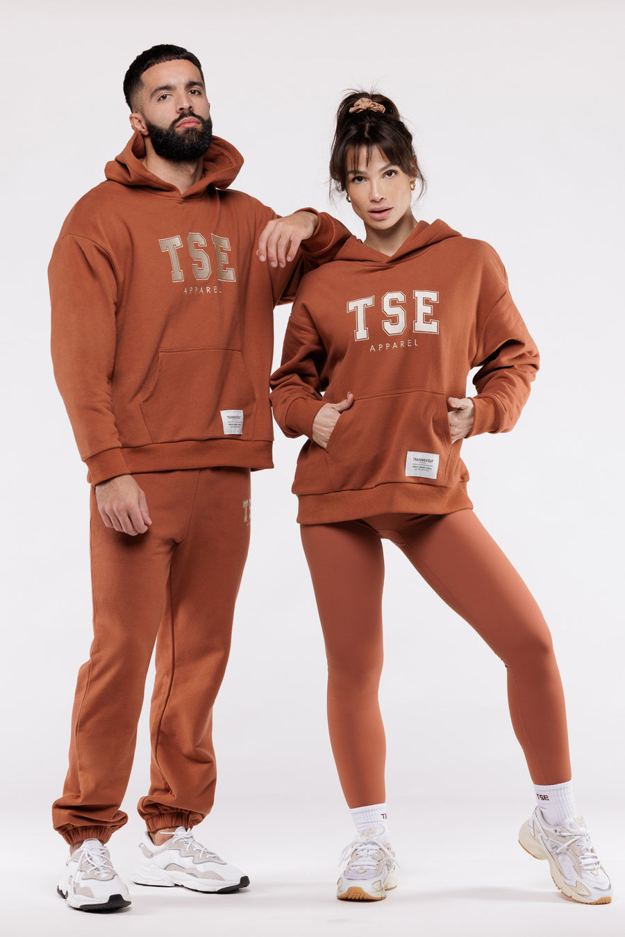 HOODIE LOOSE VARSITY H - CARAMEL