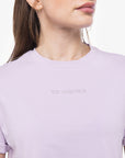 T-SHIRT MINIMAL CROP MANCHES COURTES - LILAC