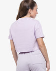 T-SHIRT MINIMAL CROP MANCHES COURTES - LILAC