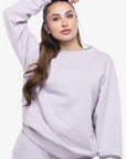 SWEAT MINIMAL OVERSIZED MANCHES LONGUES - LILAC