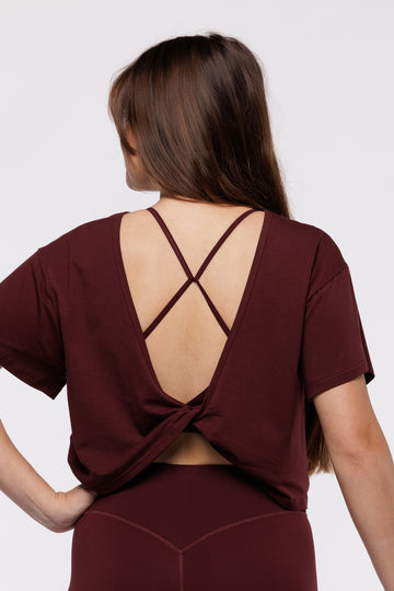 T-SHIRT RELAXED TWIST - RAISIN